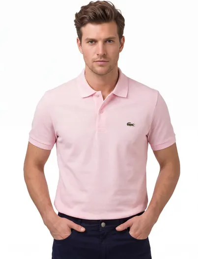 Lacoste Roze poloshirt Lacoste normale fit korte mouw