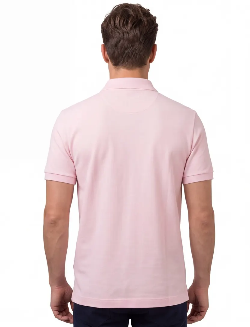 Poloshirt Lacoste regular fit roze korte mouw 2 knoopjes