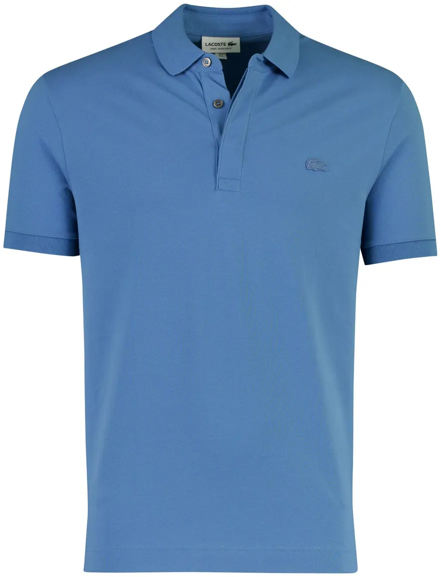 Poloshirt korte mouw blauw Lacoste 3 knoops