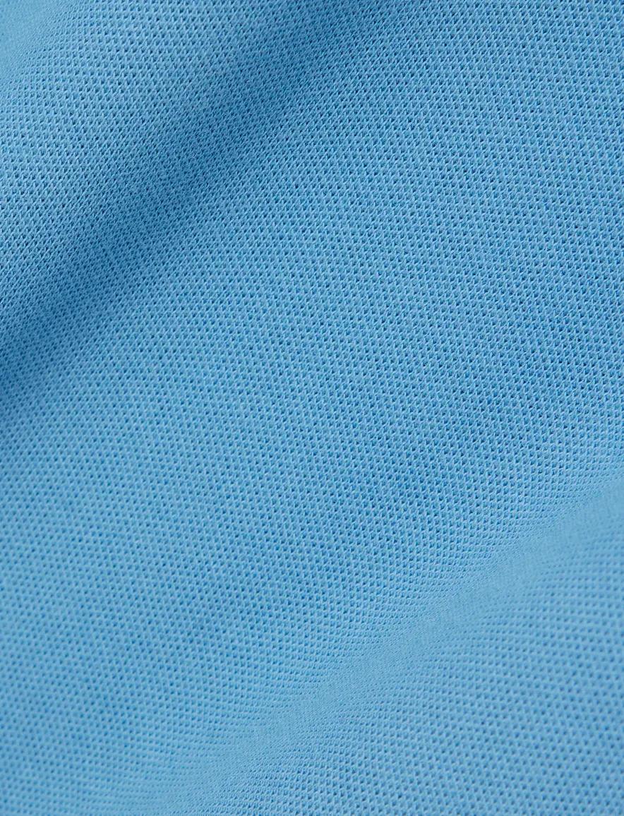 Poloshirt korte mouw blauw Lacoste 3 knoops