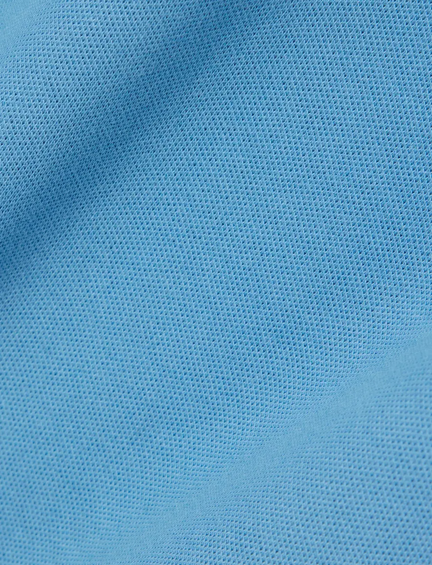 Poloshirt korte mouw blauw Lacoste 3 knoops