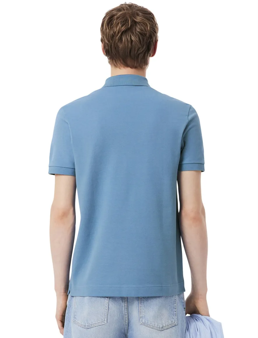 Poloshirt korte mouw blauw Lacoste 3 knoops