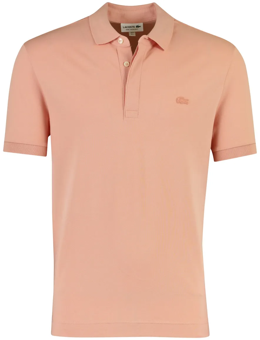 Poloshirt korte mouw zalmkleurig Lacoste regular fit