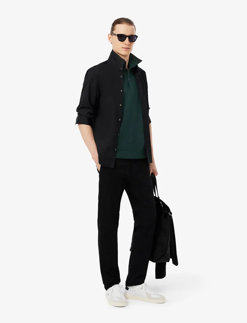 Poloshirt donkergroen lacoste pique