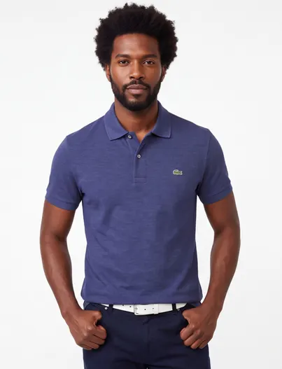 Lacoste Poloshirt Lacoste blauw gemêleerd piqué