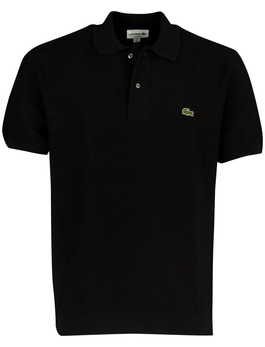 Poloshirt Lacoste zwart katoen normale fit