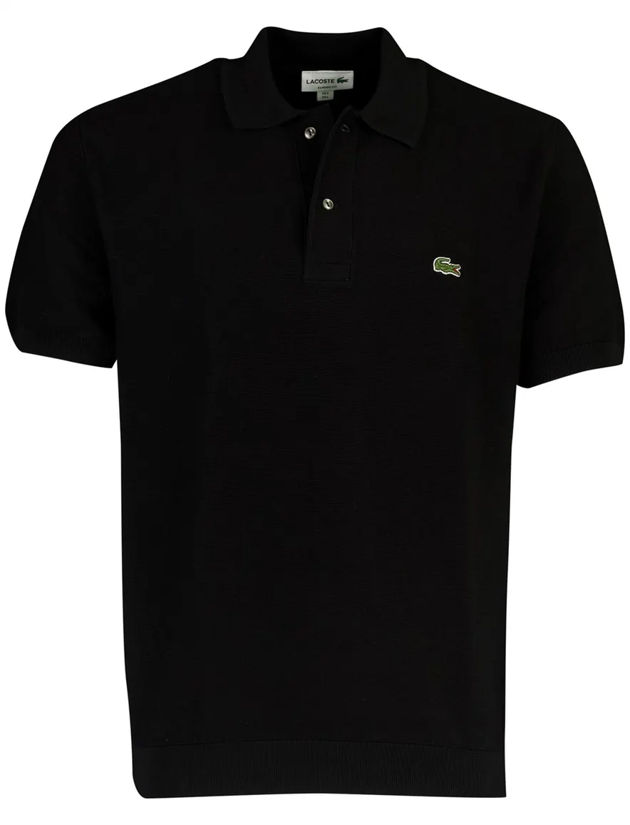 Poloshirt Lacoste zwart katoen normale fit