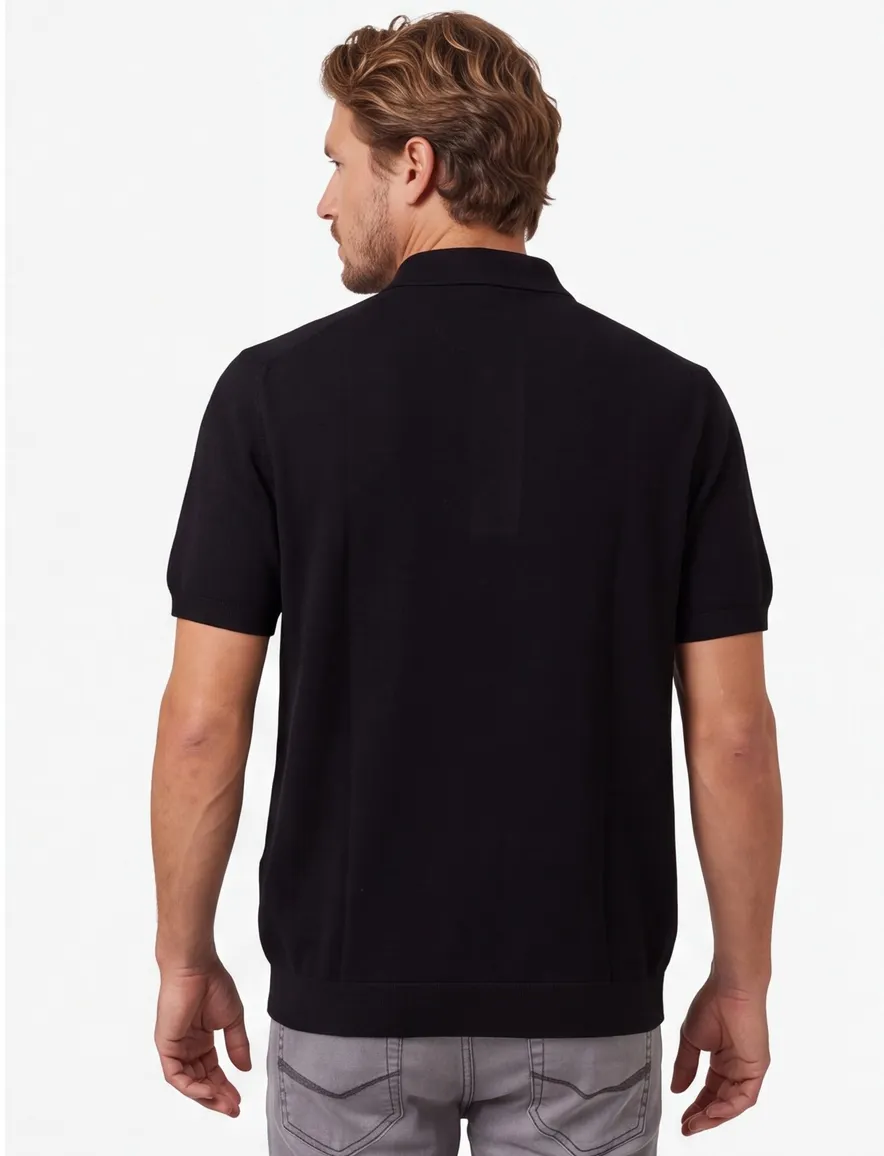Poloshirt Lacoste zwart katoen normale fit