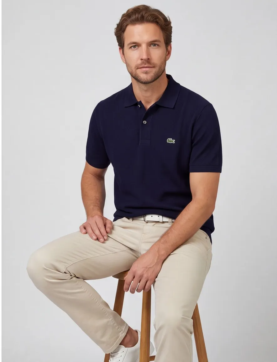 Lacoste poloshirt katoen donkerblau