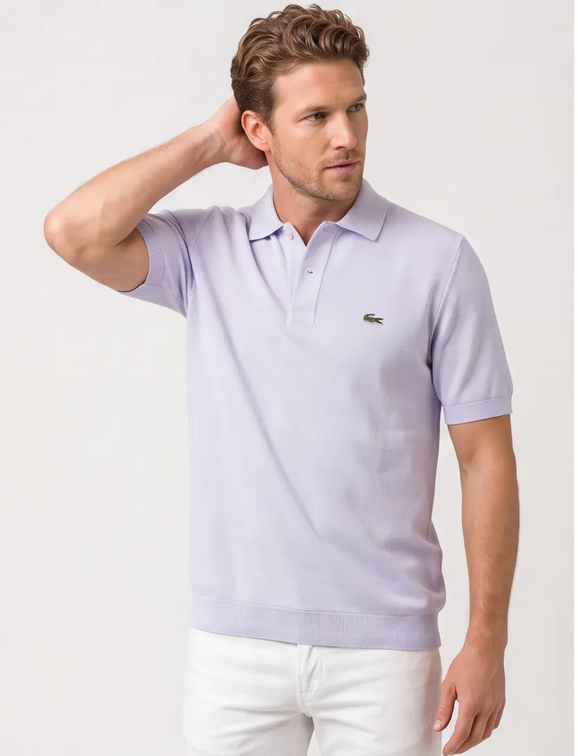 Poloshirt lichtblauw Lacoste classic fit 2-knoops