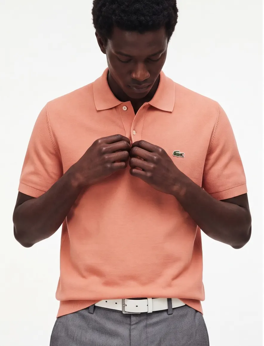 Poloshirt Lacoste oranje katoen normale fit