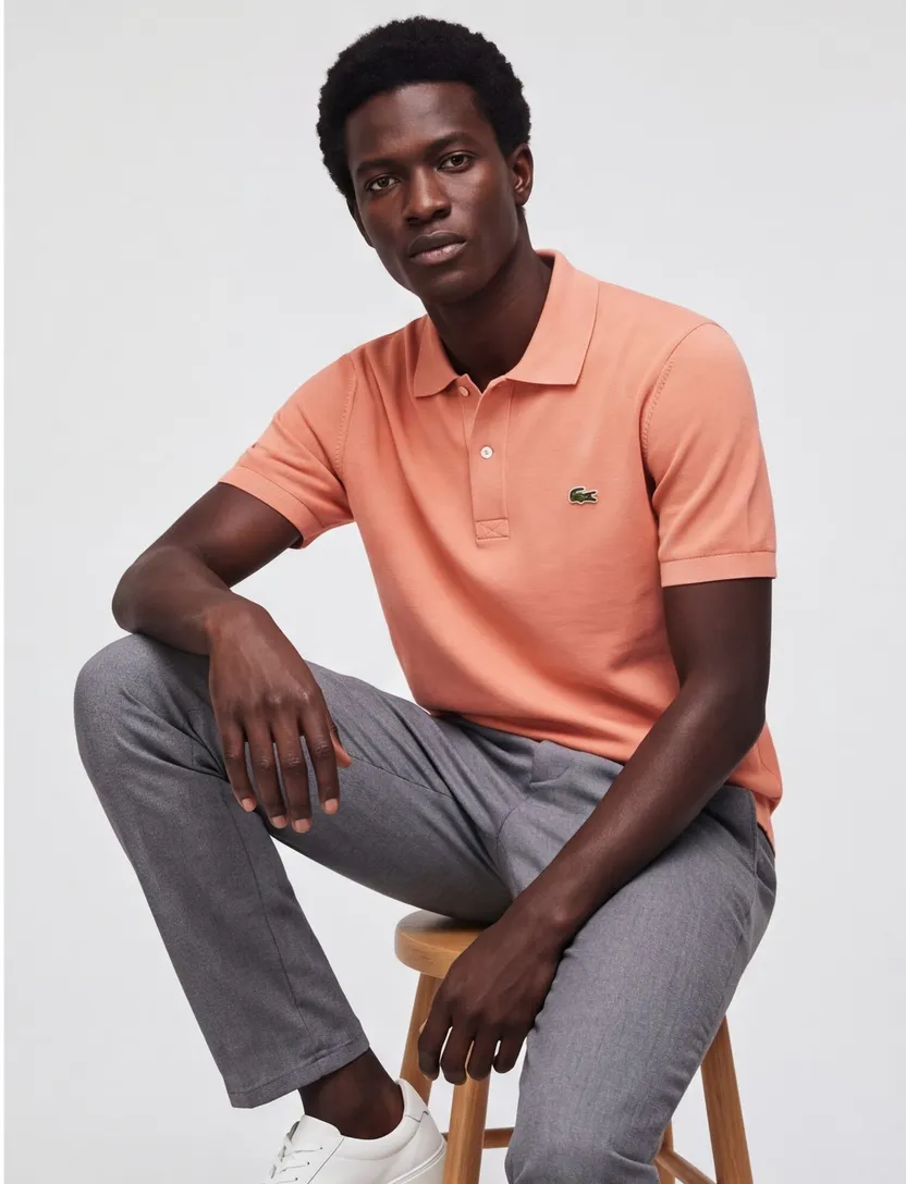 Lacoste poloshirt oranje 100% katoen