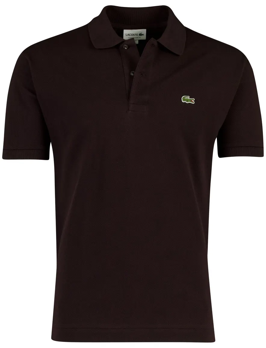 Bruine poloshirt Lacoste Classic fit 2 knopen