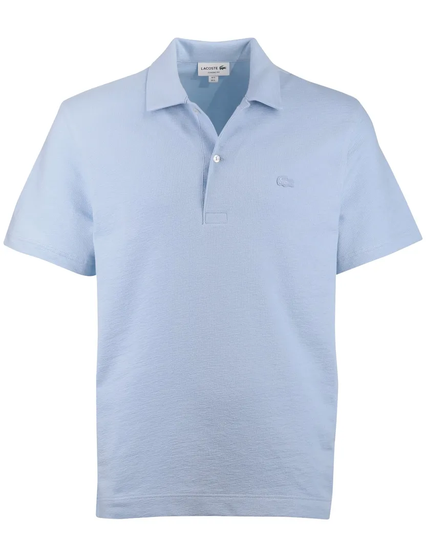 Polo Lacoste lichtblauw normale fit 2 knoopjes