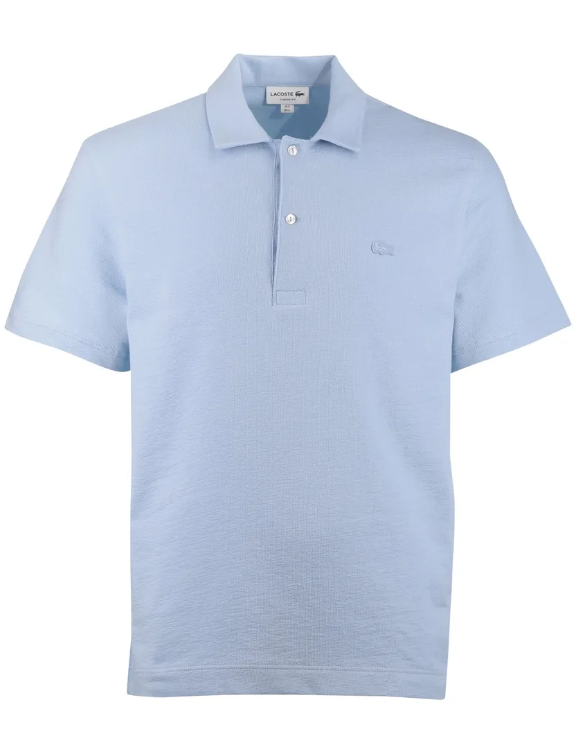 Polo Lacoste lichtblauw normale fit 2 knoopjes