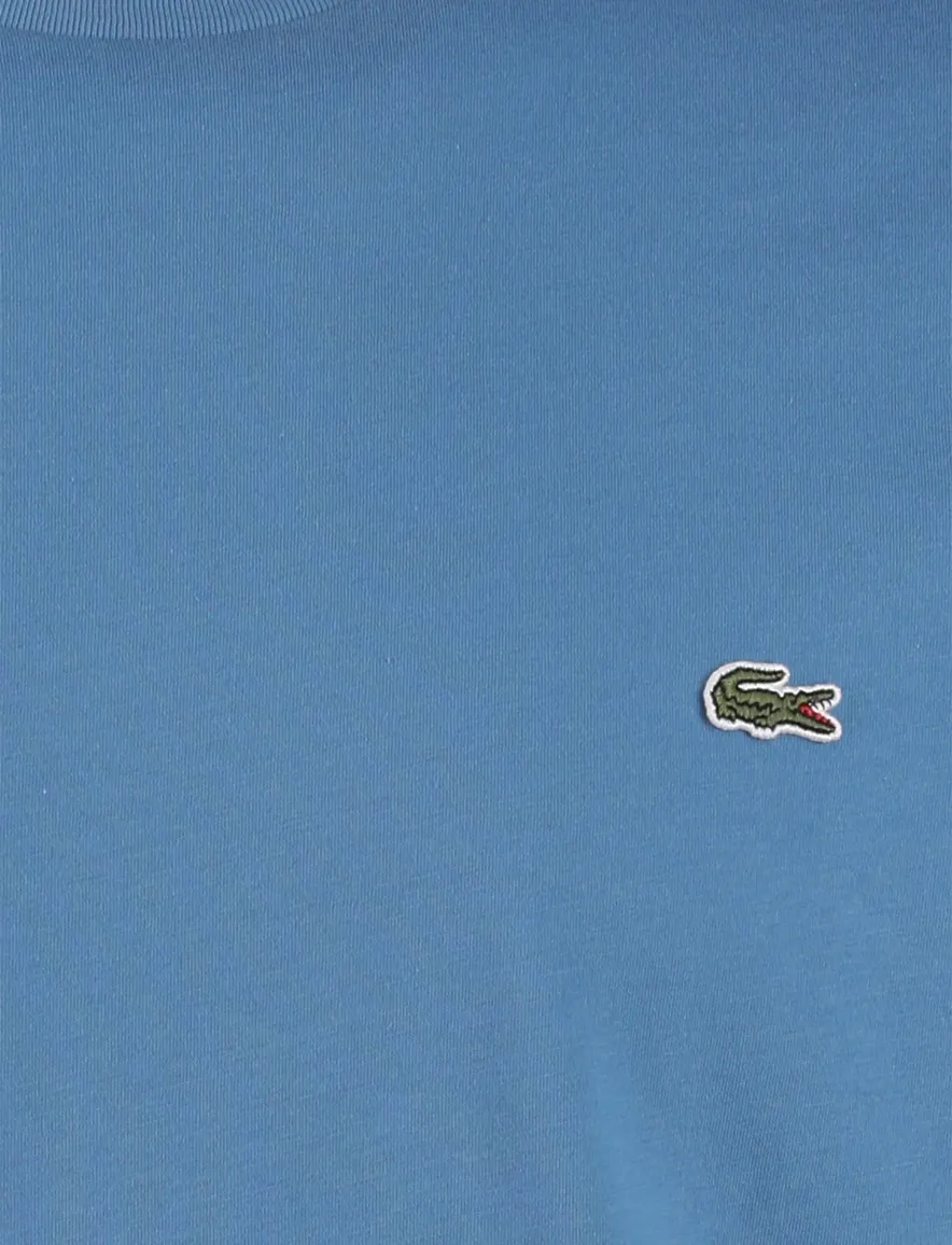 Lacoste T-shirt blauw Regular Fit effen katoen