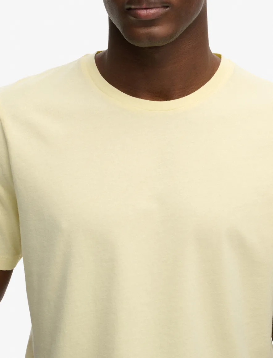 Superdry t-shirt pastel geel slim fit