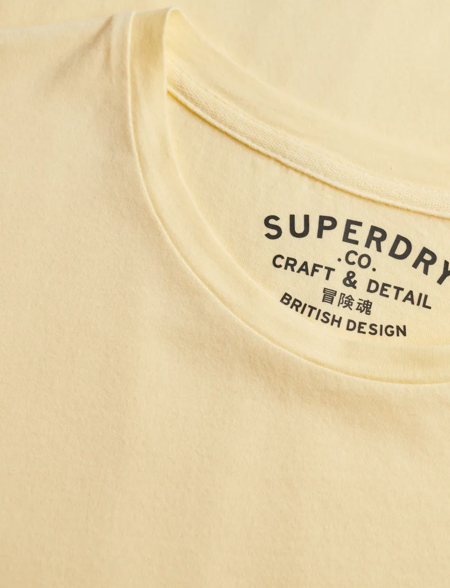 Superdry t-shirt pastel geel slim fit