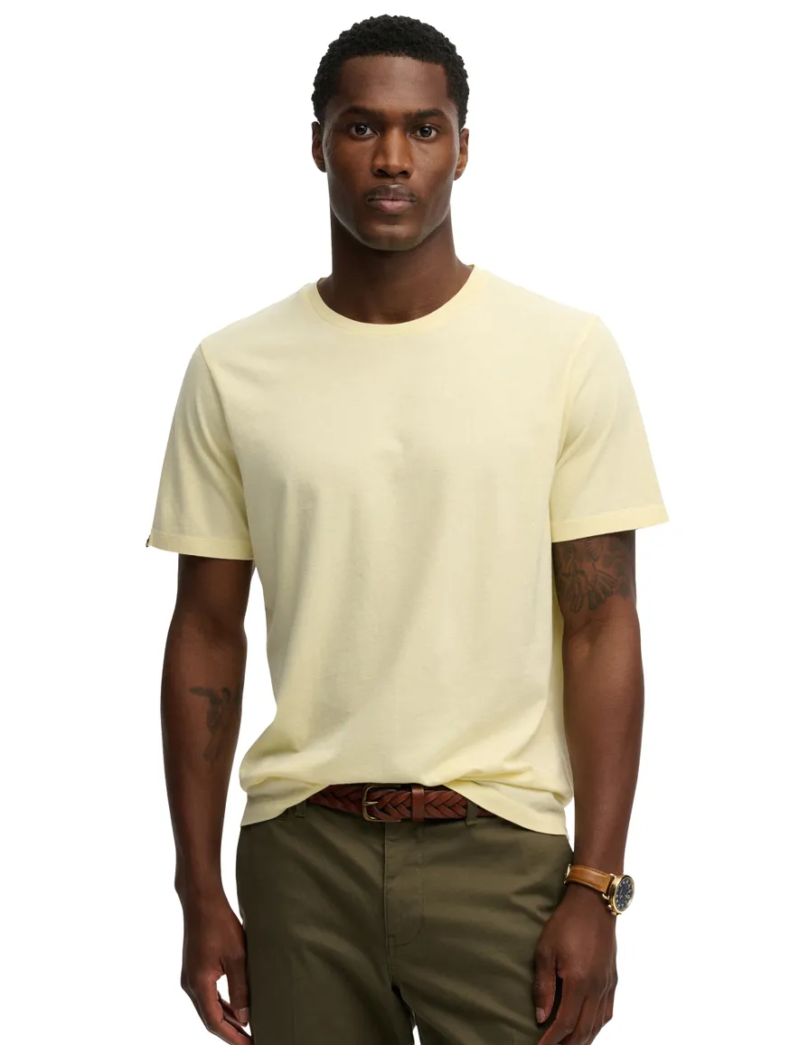 Superdry t-shirt pastel geel slim fit