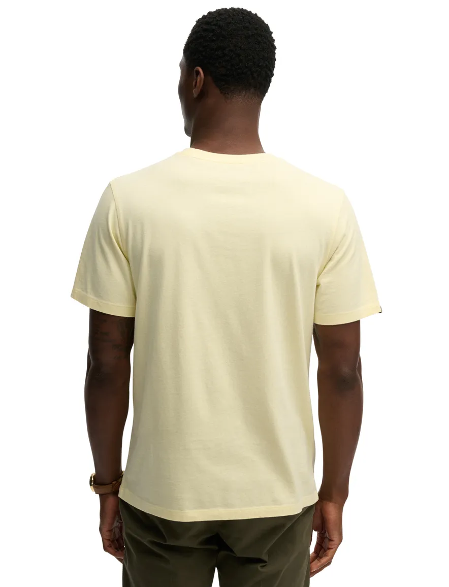 Superdry t-shirt pastel geel slim fit