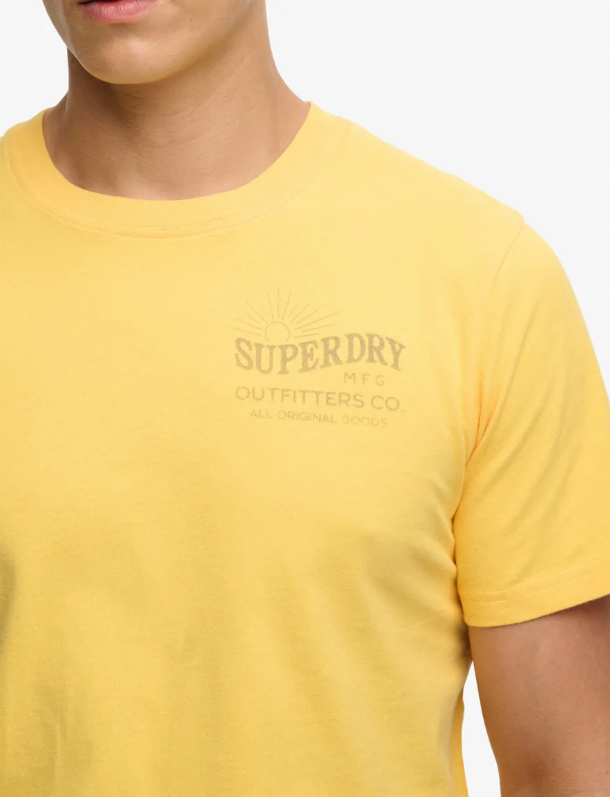 Superdry t-shirt geel backprint bergen