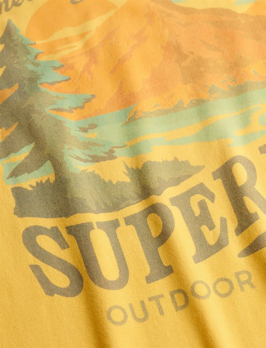 Geel t-shirt Superdry slim fit backprint