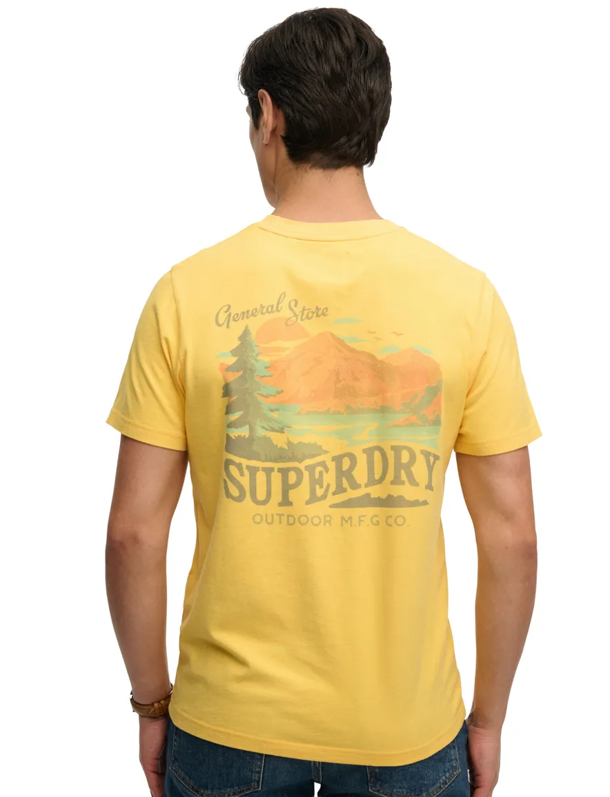 Superdry t-shirt geel backprint bergen