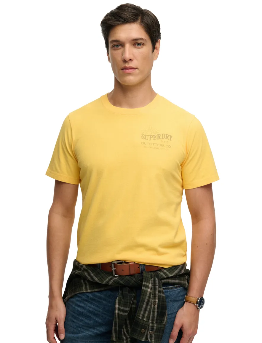 Superdry t-shirt geel backprint bergen