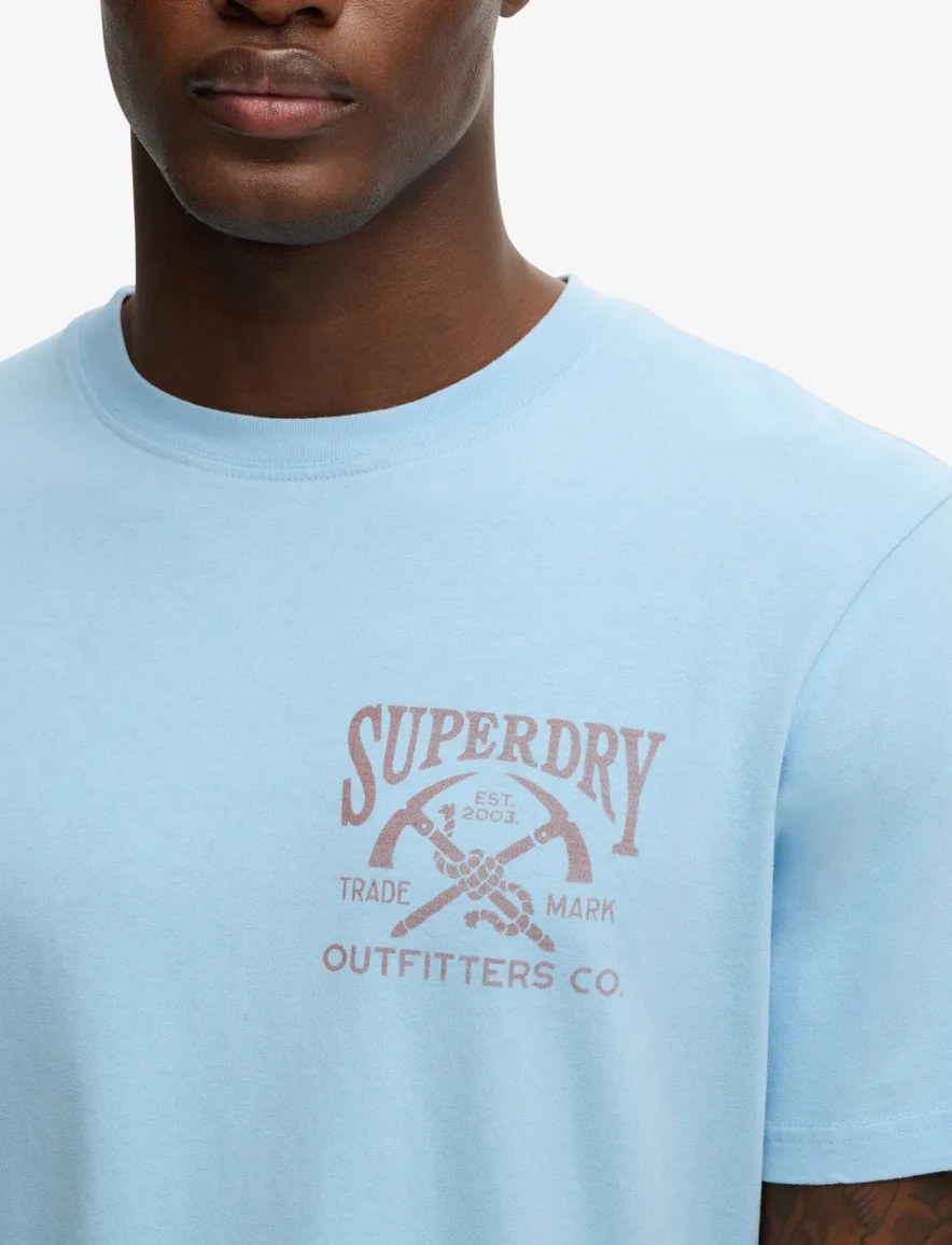 Superdry t-shirt lichtblauw backprint bergen