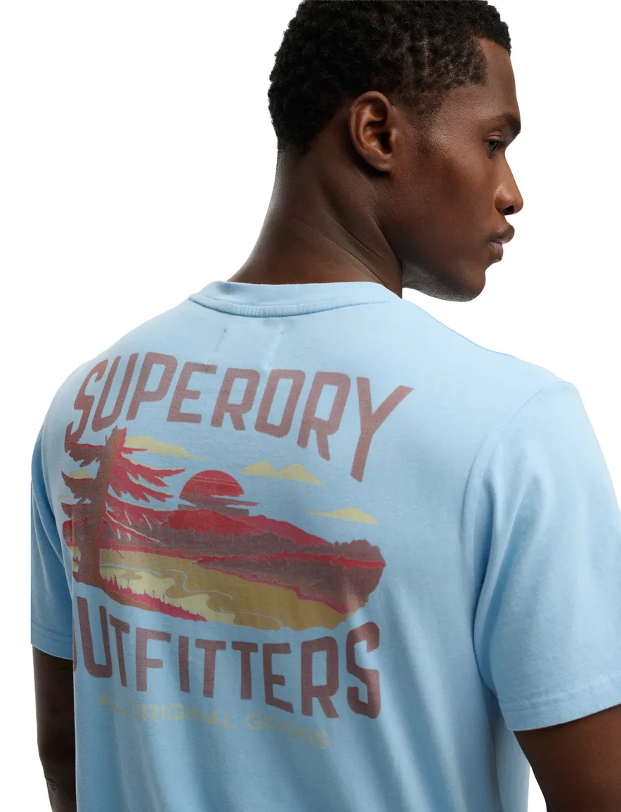 Superdry t-shirt lichtblauw backprint bergen