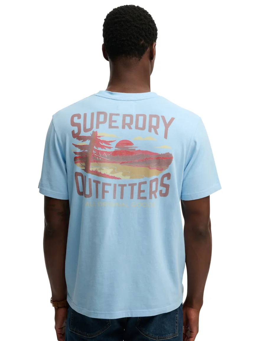 Superdry t-shirt lichtblauw backprint bergen