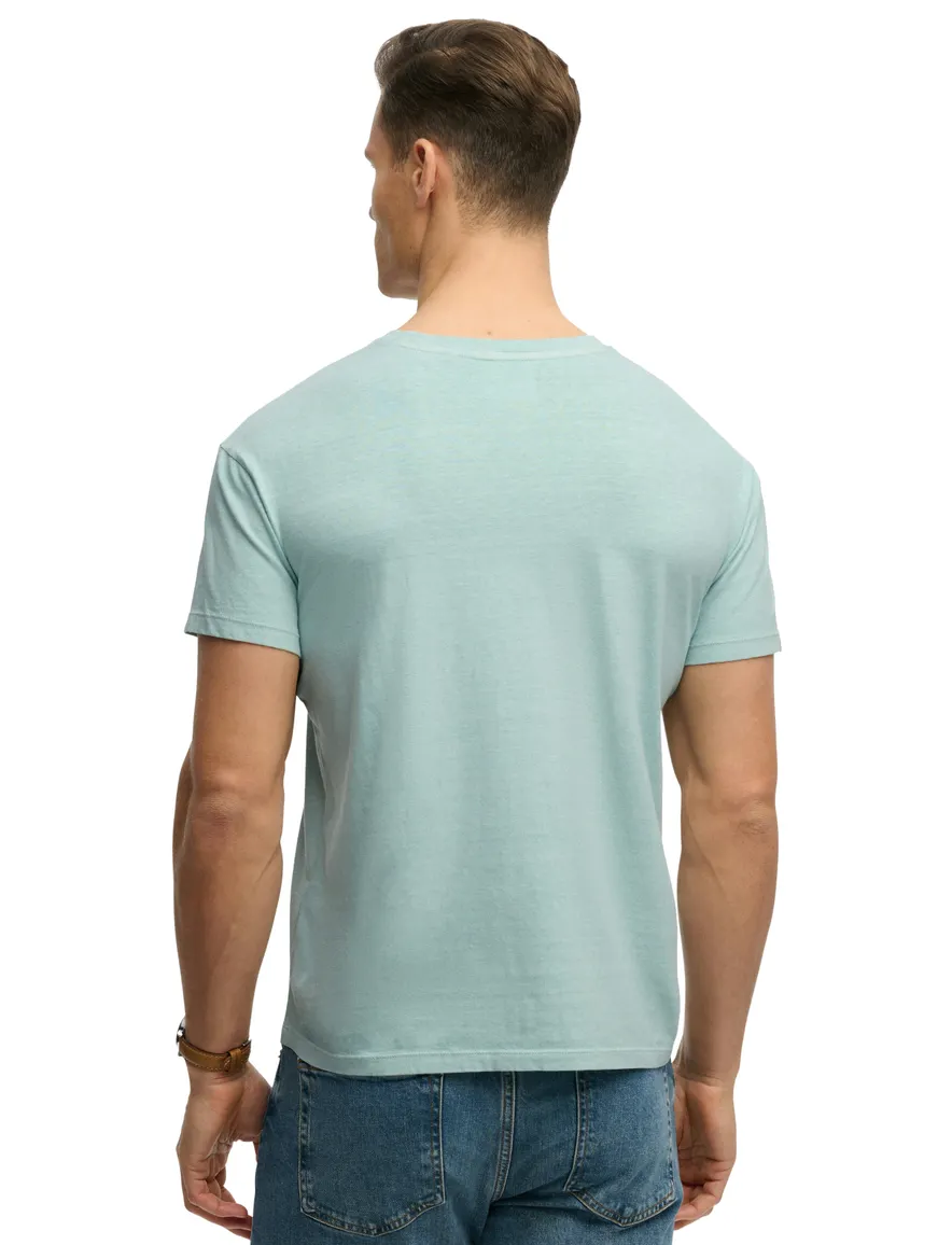 Blauw t-shirt Superdry met borstzak