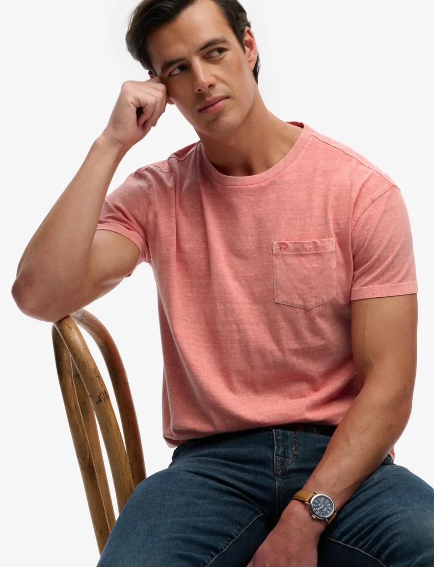 Roze t-shirt Superdry normale fit
