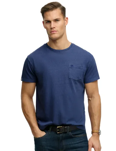 Superdry T-shirt Superdry donkerblauw met borstzak