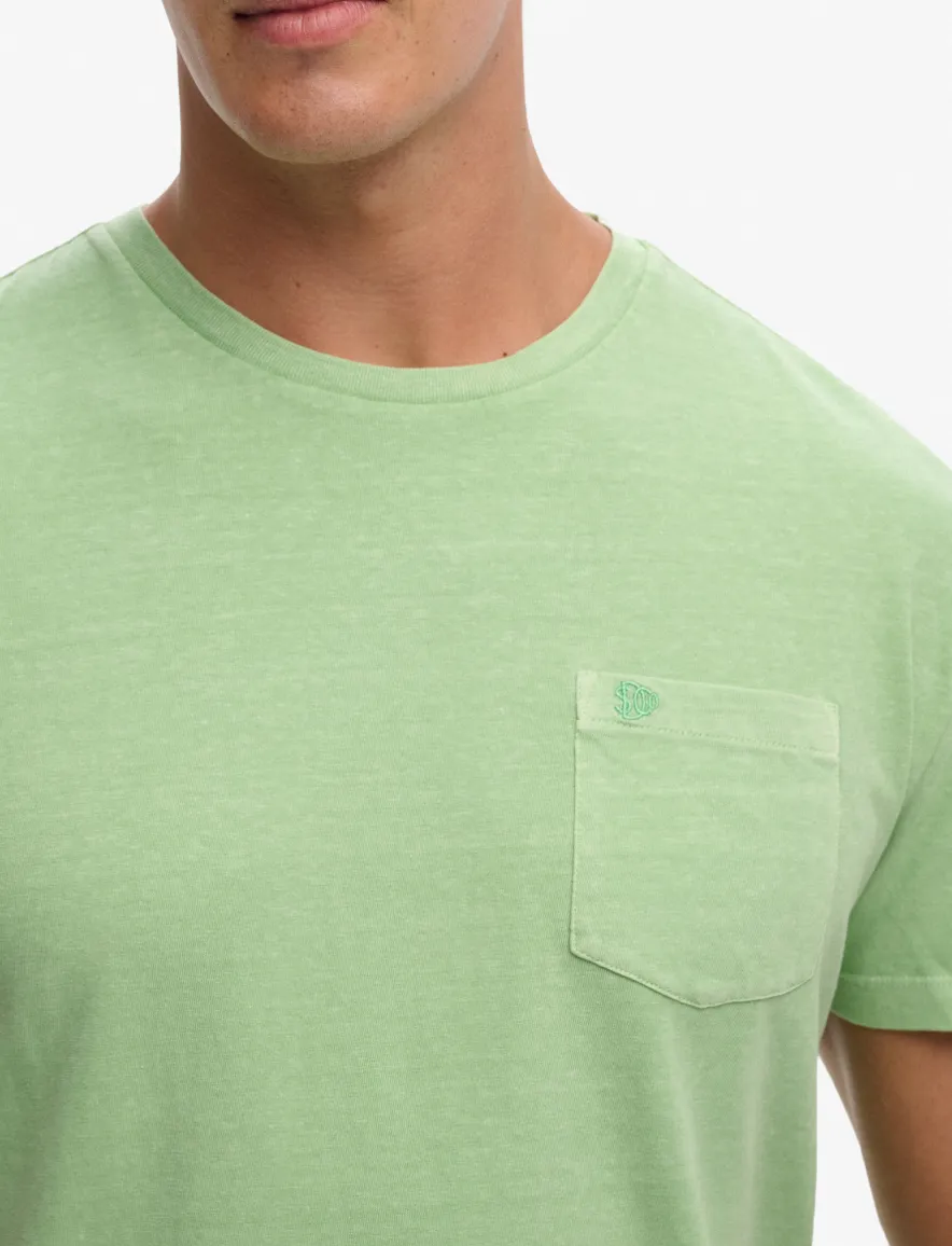 Groen t-shirt Superdry ronde hals borstzak