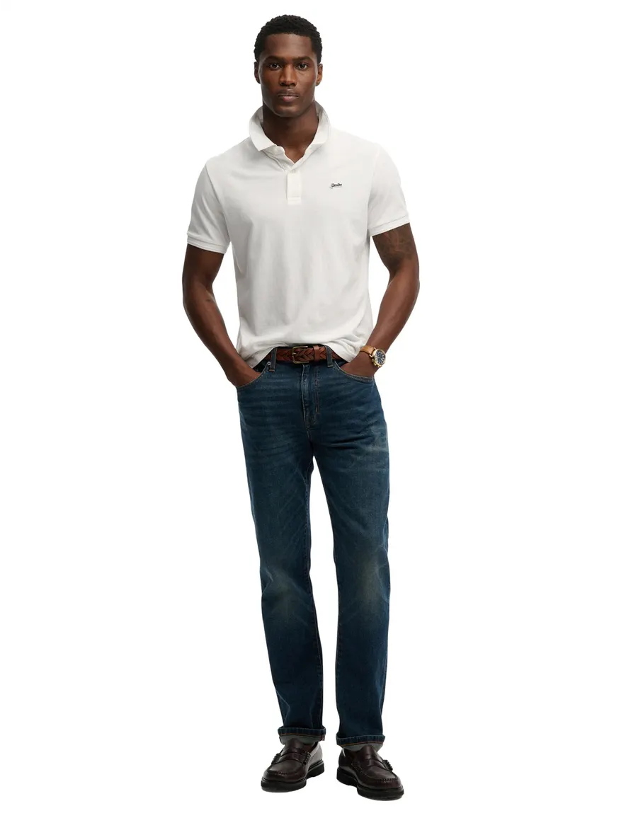 Korte mouw polo Superdry wit relaxed fit