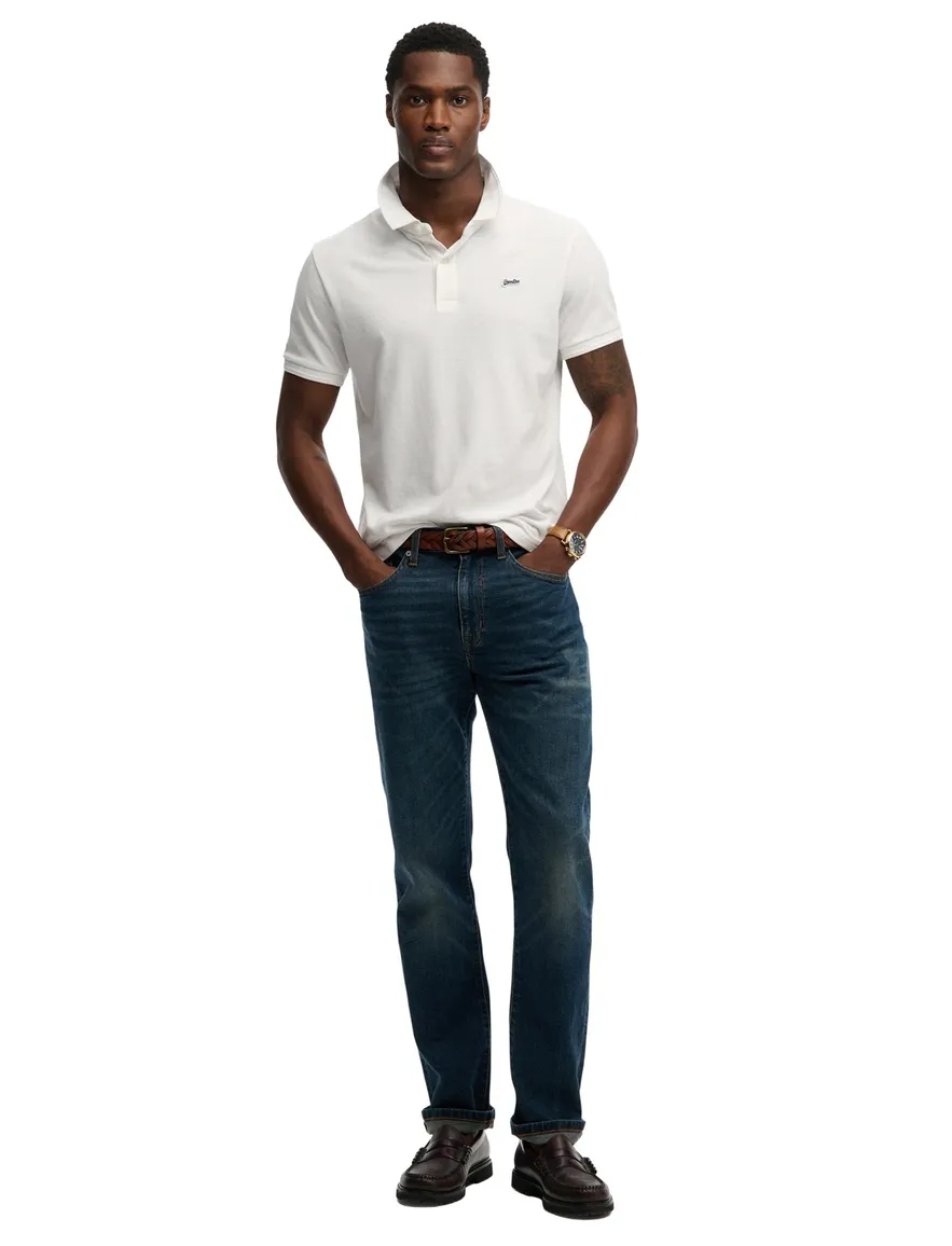 Poloshirt Superdry effen wit