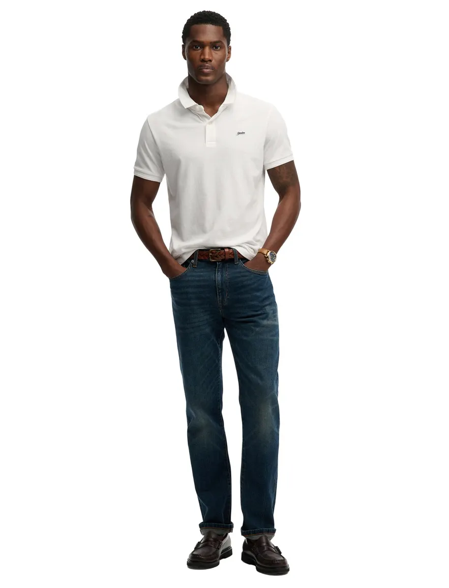 Superdry polo wit 2-knoops