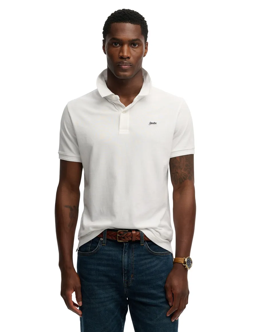 Superdry polo wit 2-knoops