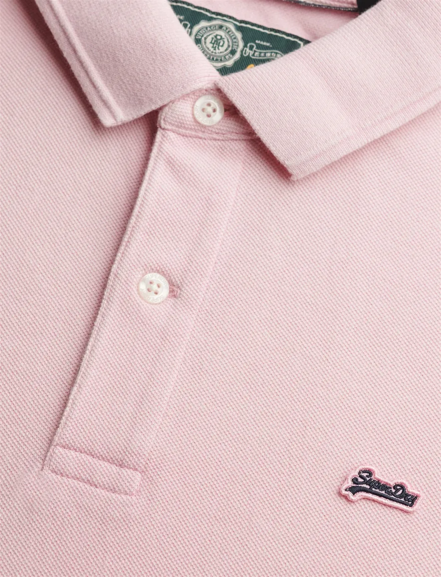 Korte mouw polo Superdry roze relaxed fit