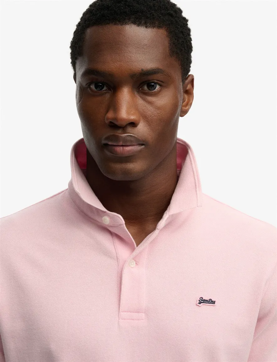 Poloshirt Superdry effen roze