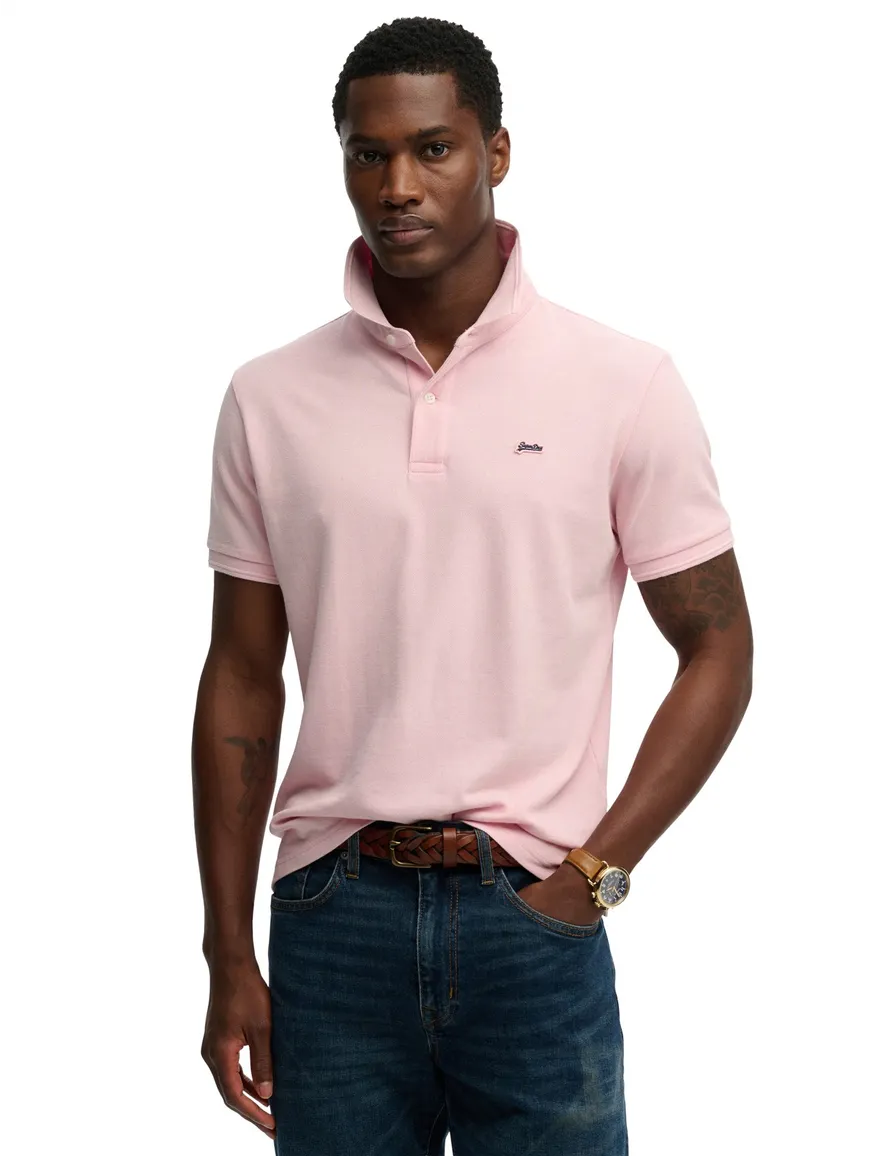 Poloshirt Superdry effen roze