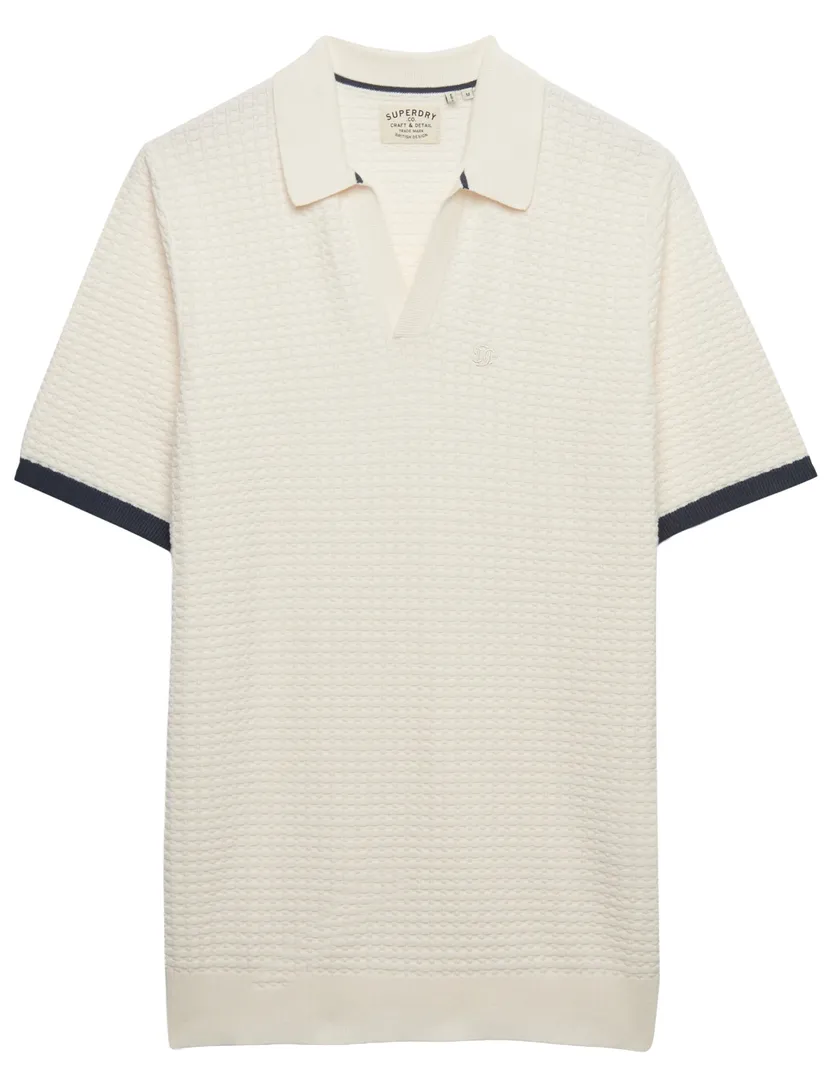 Korte mouw poloshirt Superdry wit katoen