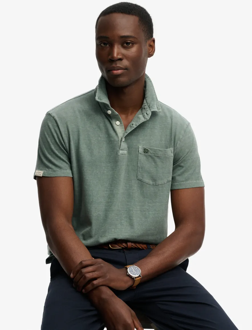 Superdry polo groen washed