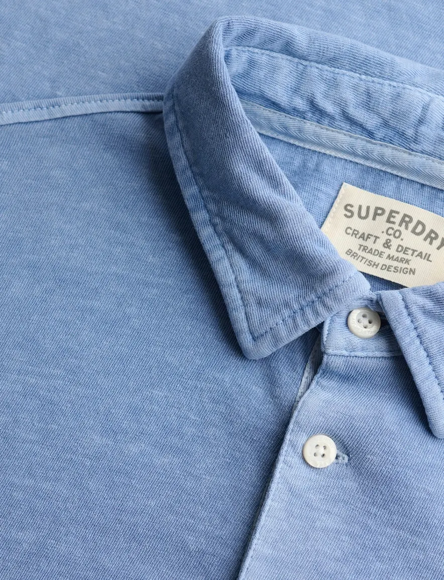 Superdry polo lichtblauw gemeleerd