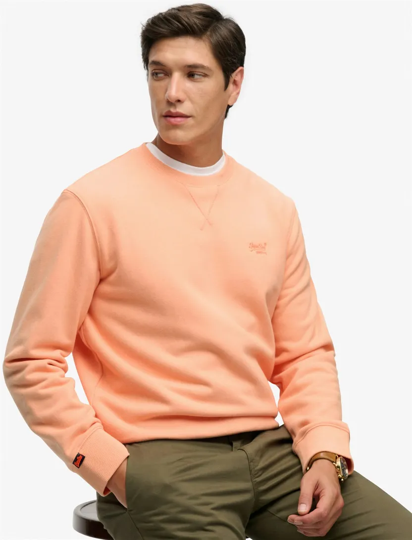 Sweater Superdry oranje ronde hals slim fit
