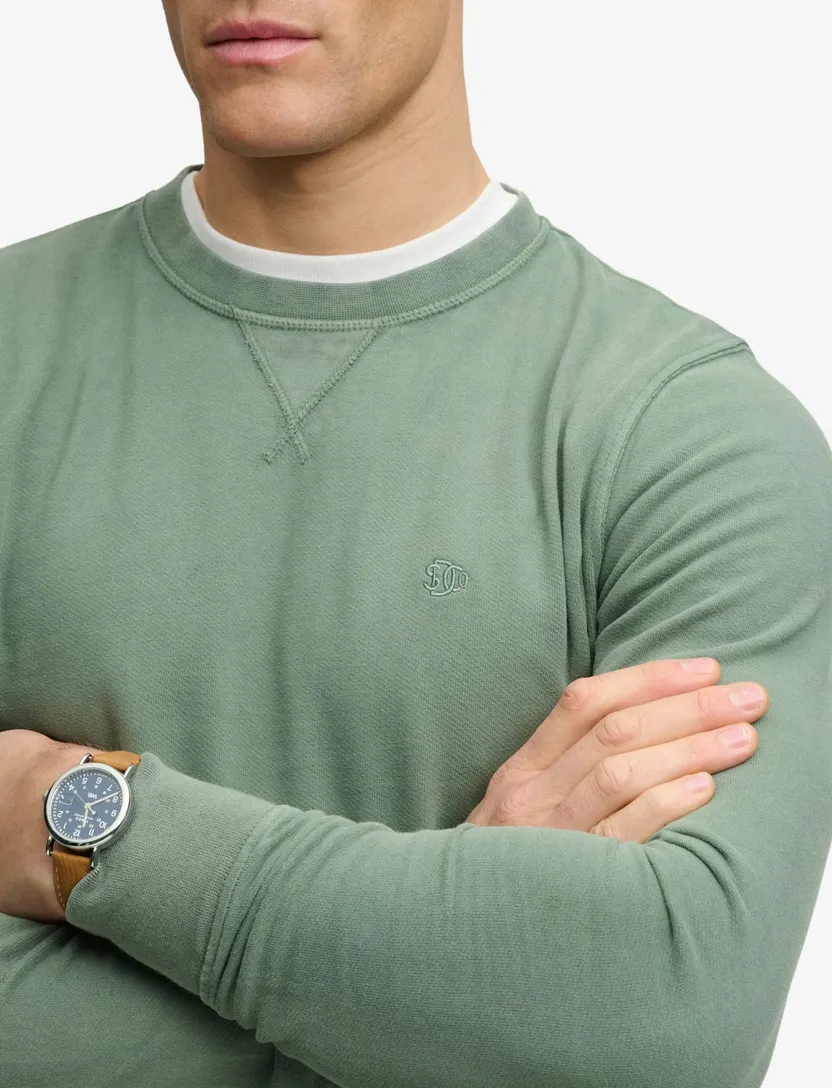 Sweater Superdry groen slim fit ronde hals