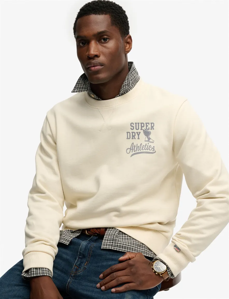 Superdry sweater creme met opdruk