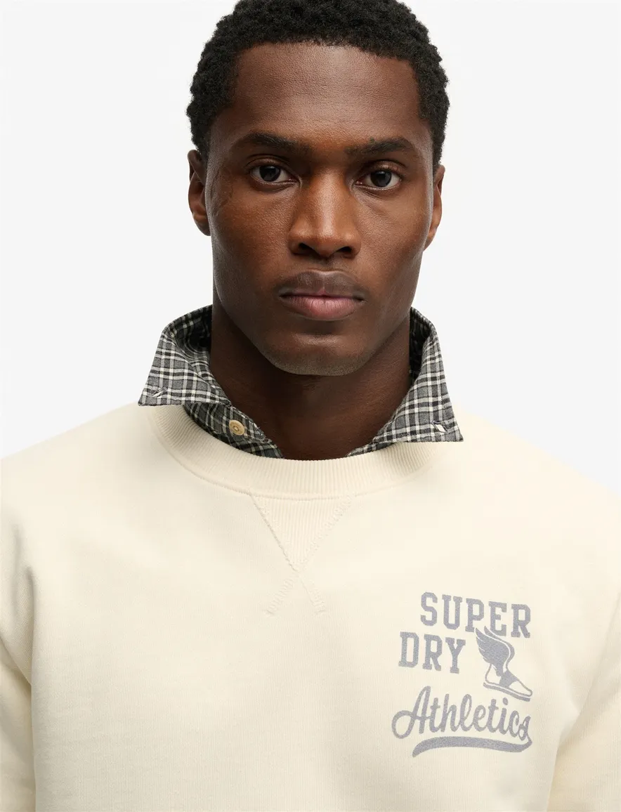 Superdry sweater creme met opdruk