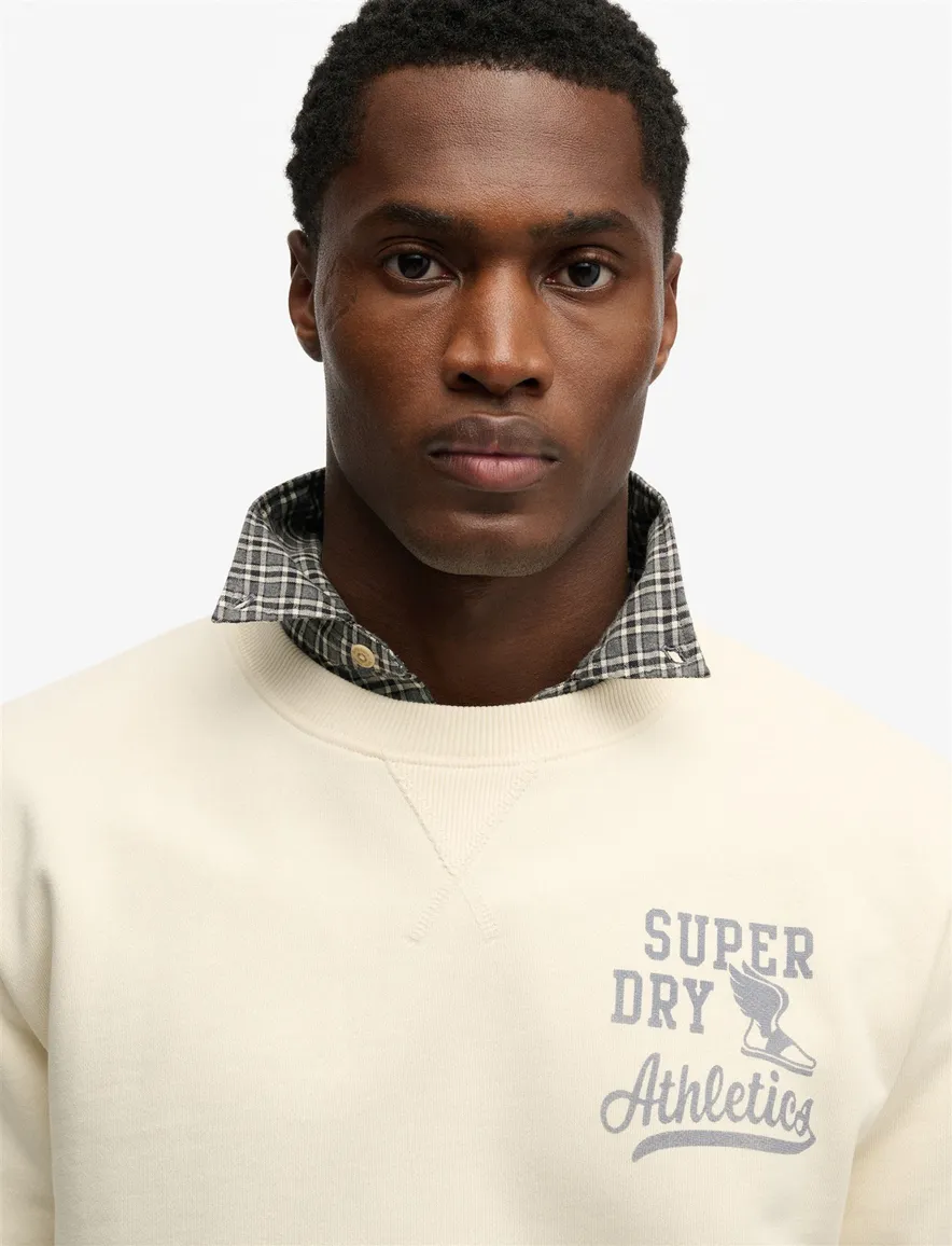 Trui Superdry creme met opdruk